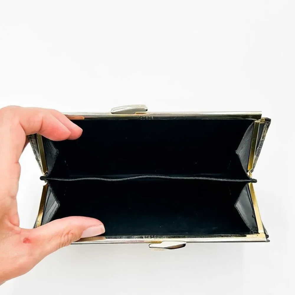 Bosca Genuine Python Leather Wallet Clutch Made in USA